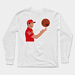 Charles Leclerc playing basketball ahead of the 2021 USA Grand Prix Long Sleeve T-Shirt